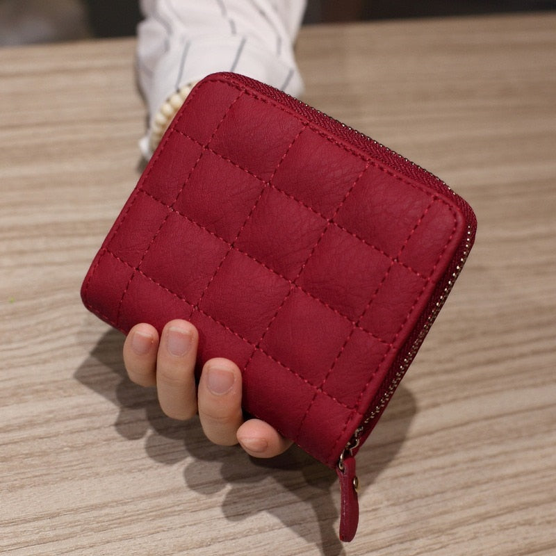 PU Leather Plaid Wallet