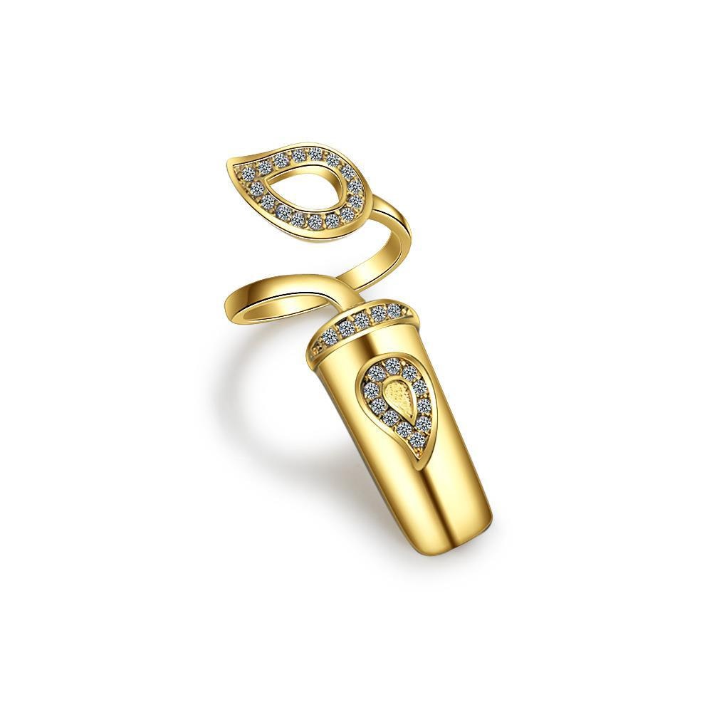 Korean Crystal Geometric Adjustable Ring