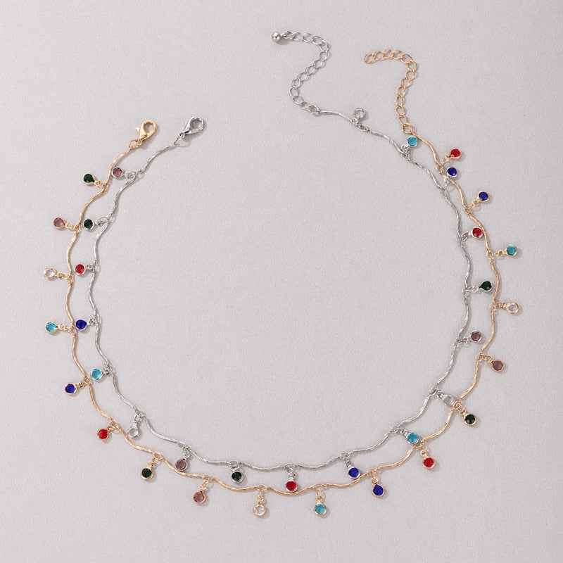 Tocona Bohemian Colorful Tassel Clavicle Chain Beaded Necklace