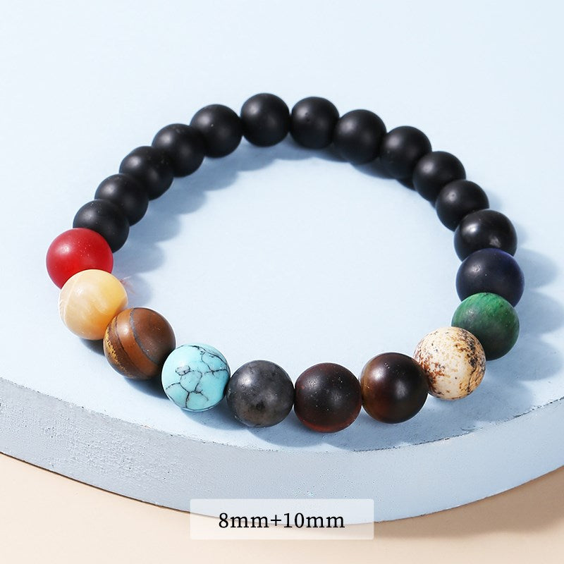 JD Natural Stone Eight Planets Bead Bracelet