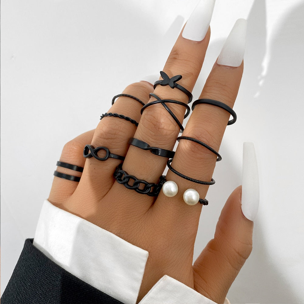 Vintage Geometric Retro Multi Knuckle Joint Finger Ring