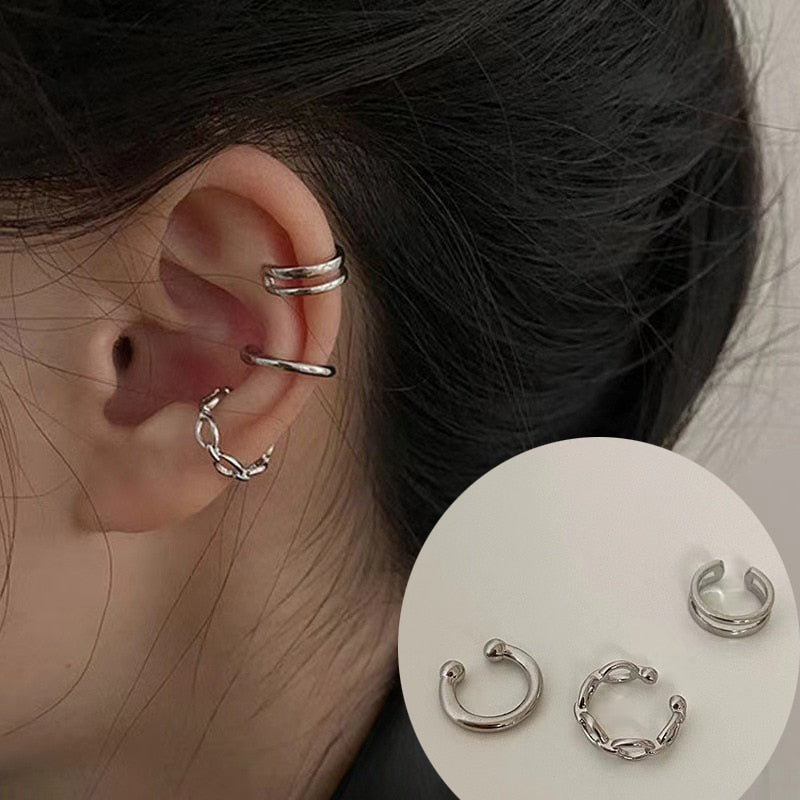 JWER New Long Tassel Ear Cuff Multilayer No Piercing