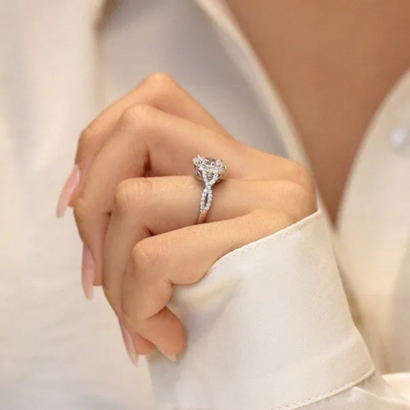 Classic Design Dazzling Square Zircon Ring
