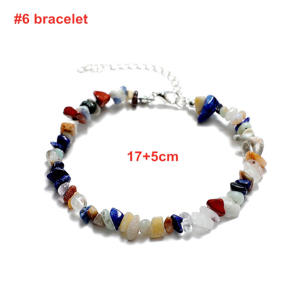 Colorful Natural Stones Choker Bohemia Gravel Beaded Grunge Necklace