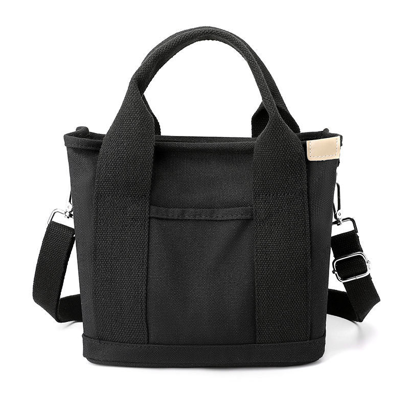 Small Bag With Zipper Shoulder Portable Thickened Canvas Bag