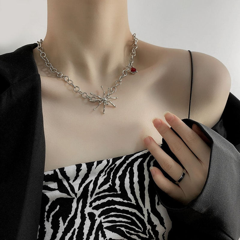 Y2K Zircon Crystal Beads Tassel Necklace