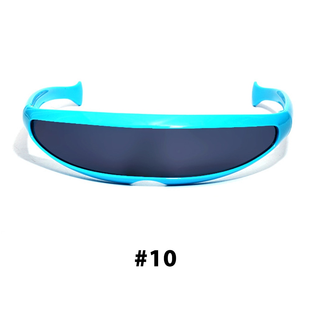 Futuristic Narrow Cyclops Visor Sunglasses Laser Eyeglasses UV400 Personality Mirrored Lens