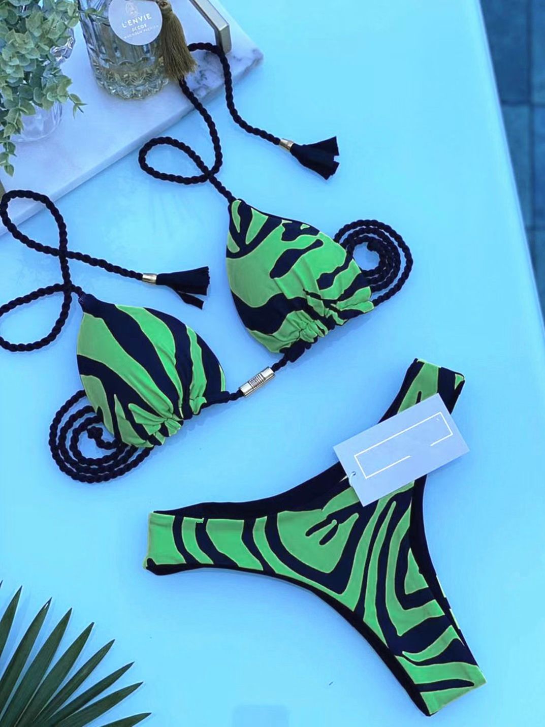 RUOTONGSEPT Triangle Bandage Swimwear Thong Bikini Set