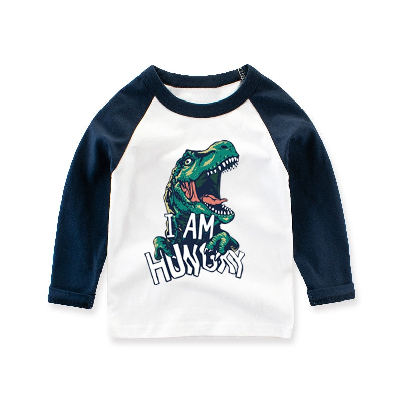 T-shirt for Cute Cartoon Cotton Long Sleeve Top Spring Kids Clothing