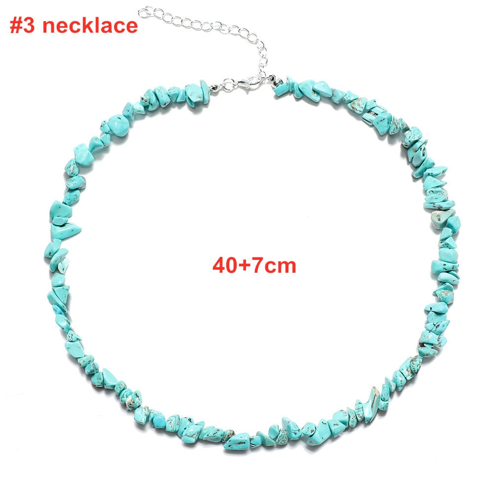 Colorful Natural Stones Choker Bohemia Gravel Beaded Grunge Necklace