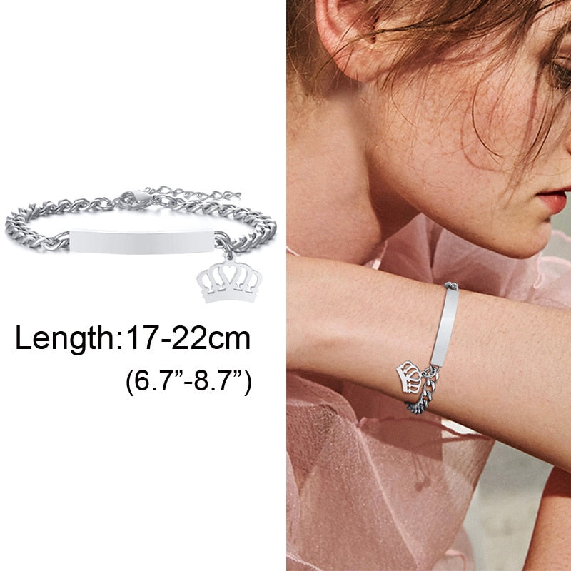 Custom Personalized Name Baby ID Stainless Steel Bracelet