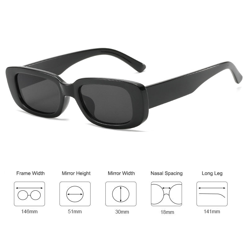 Emosnia Women Man Fashion Small Rectangle Candy Shades Sunglasses