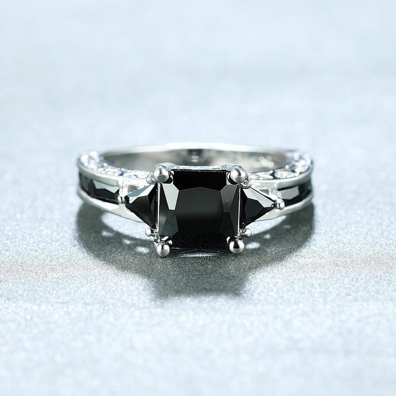 Delicate Color Trendy Elegant Princess Cut Inlaid Ring