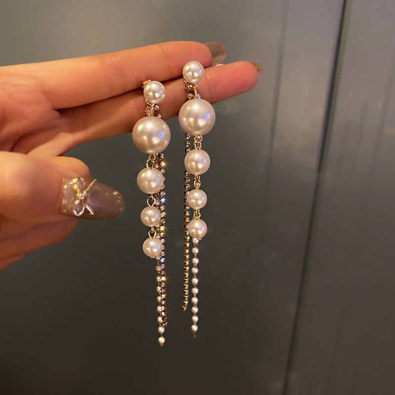 Contracted Heart Pearl Earrings For Women