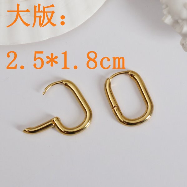 Gold Color Circle Hoop Geometric Earrings for Girls