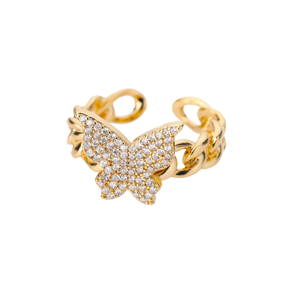 Twist Chain Snake Stainless Steel Open Ring