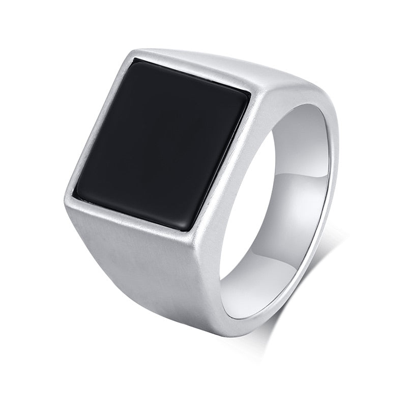 Square Signet Stainless Steel Ring