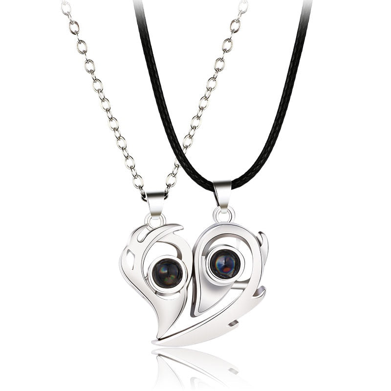 2Pcs Magnetic Heart Couple Necklace