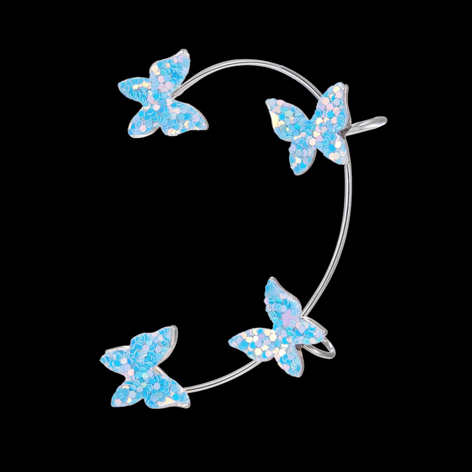 Korean Style Sparkling Zircon Butterfly Ear Clips Without Piercing