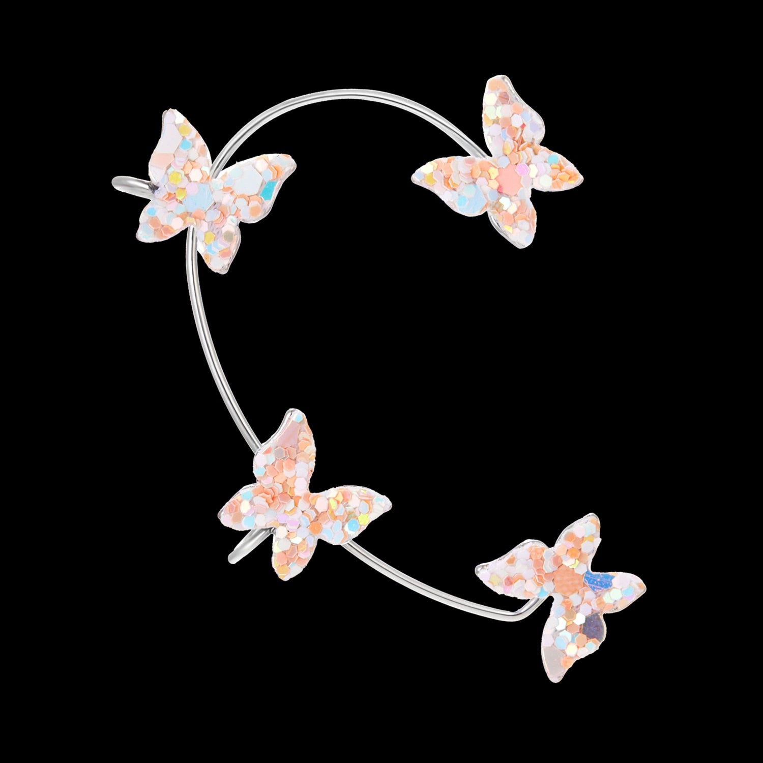 Korean Style Sparkling Zircon Butterfly Ear Clips Without Piercing