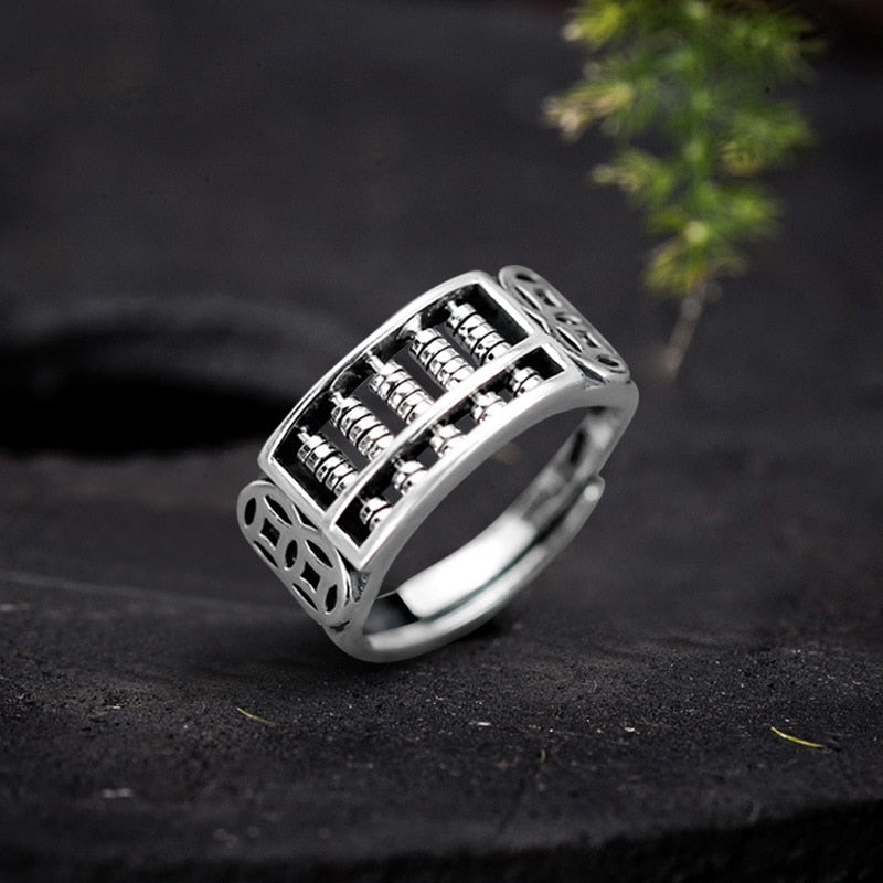 Chinese silver Plated Copper Coins Adjustable Ring