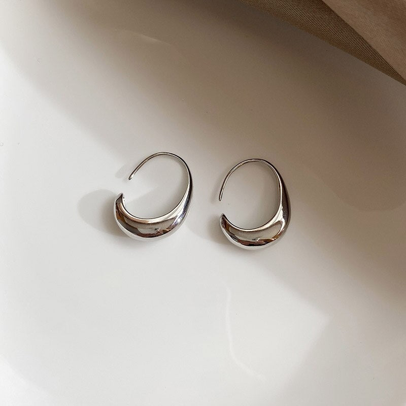 Gold Color Circle Hoop Geometric Earrings for Girls