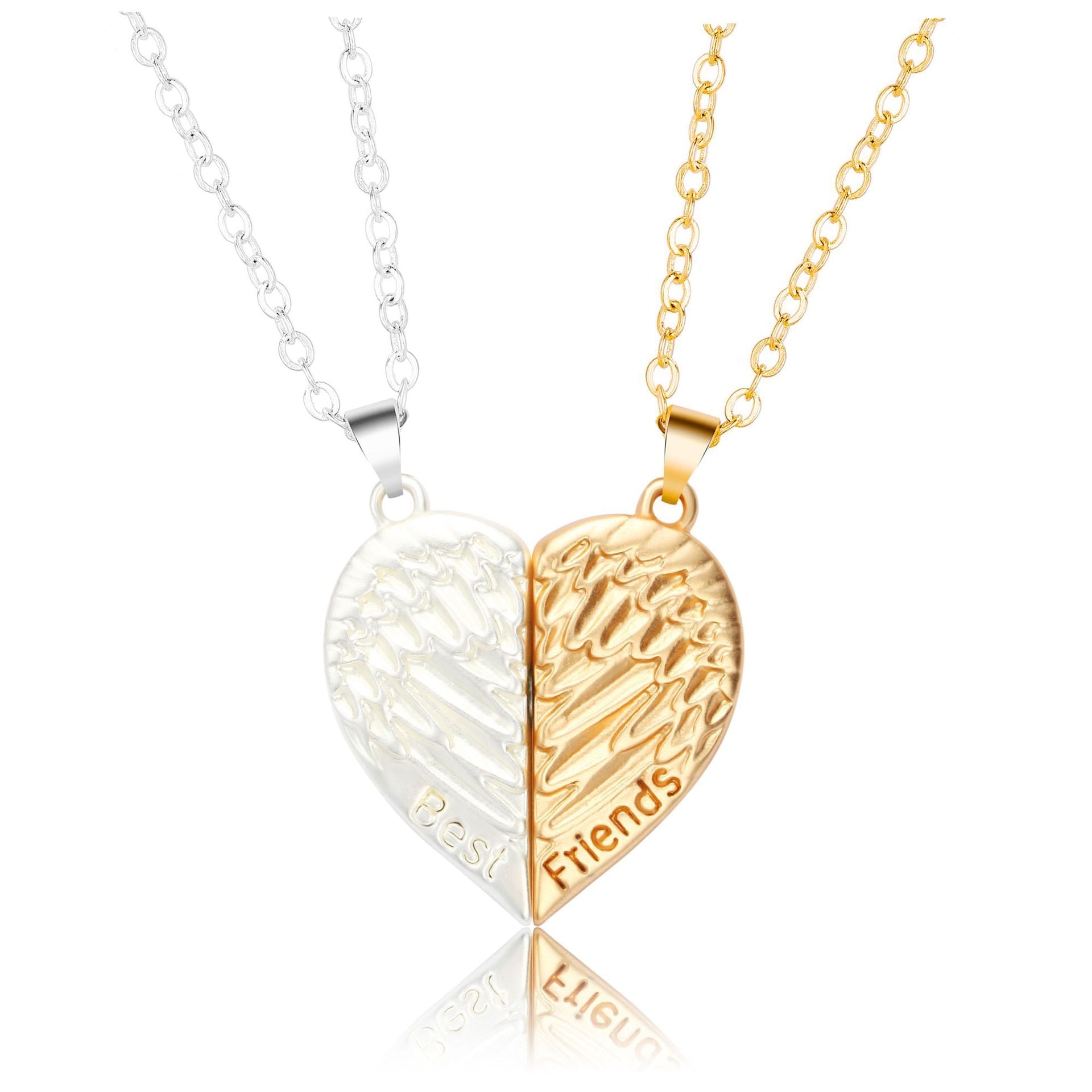 2Pcs Magnetic Heart Couple Necklace