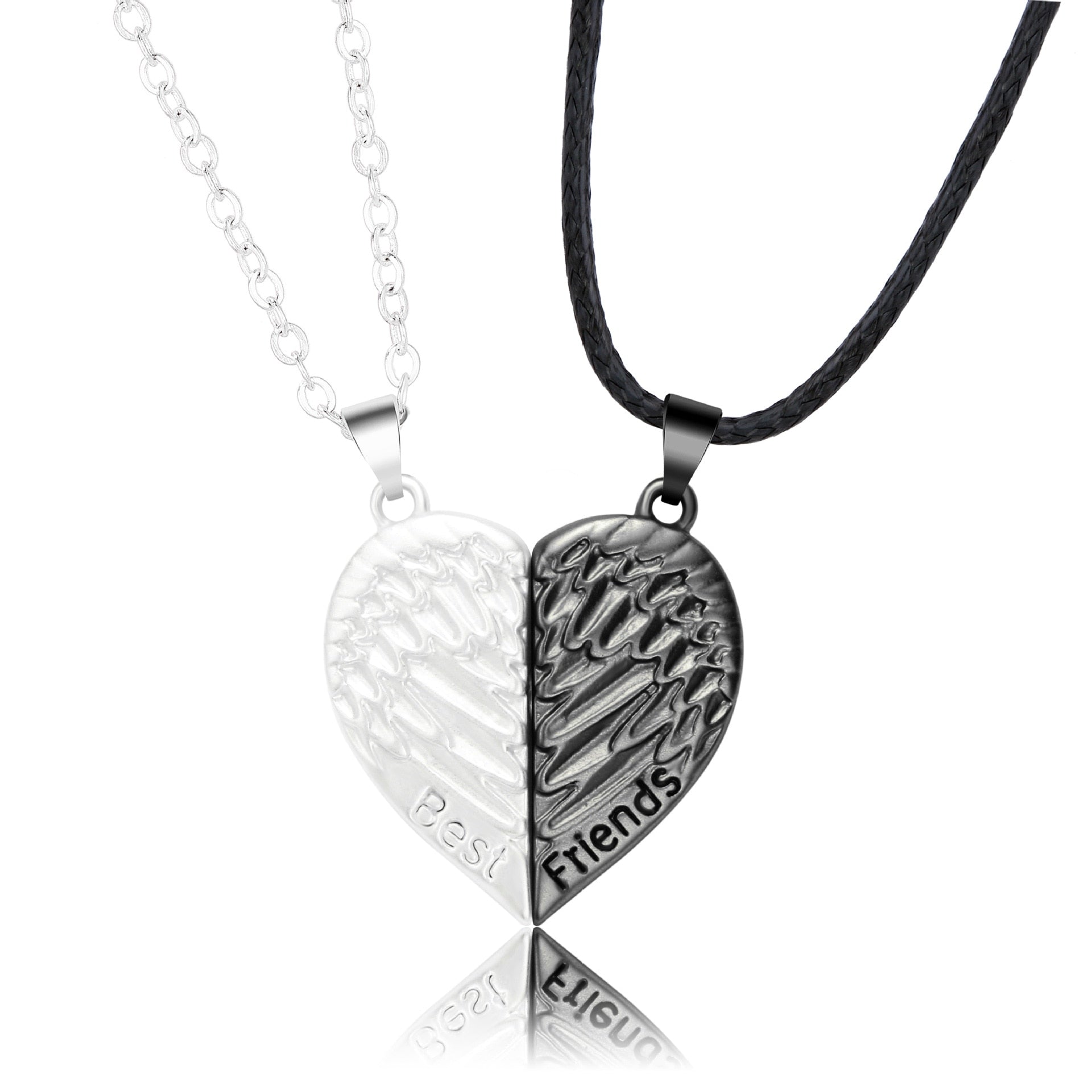 2Pcs Magnetic Heart Couple Necklace
