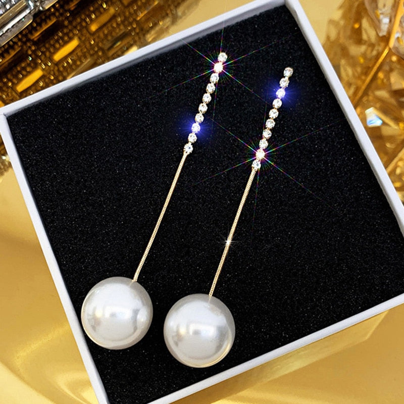 Contracted Heart Pearl Earrings For Women