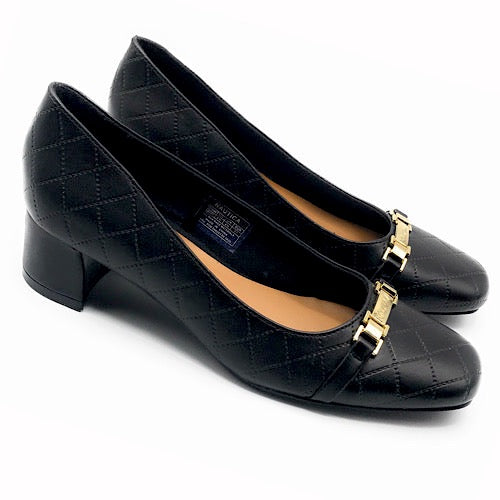 Women square high heal leather shoes office lady pure Nautica fashion shoe e