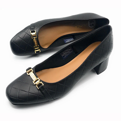 Women square high heal leather shoes office lady pure Nautica fashion shoe e