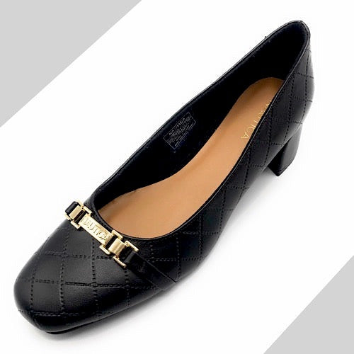 Women square high heal leather shoes office lady pure Nautica fashion shoe e