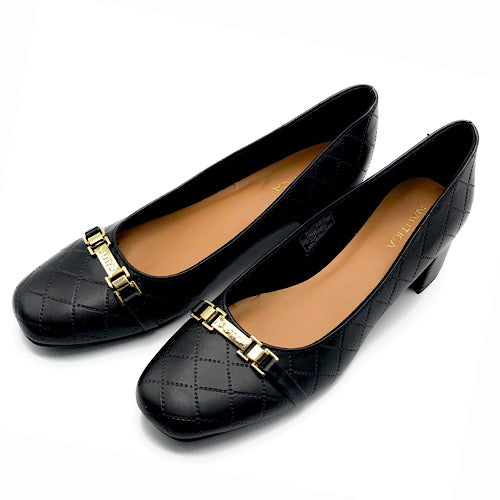 Women square high heal leather shoes office lady pure Nautica fashion shoe e