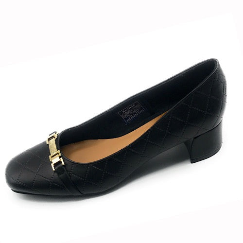 Women square high heal leather shoes office lady pure Nautica fashion shoe e