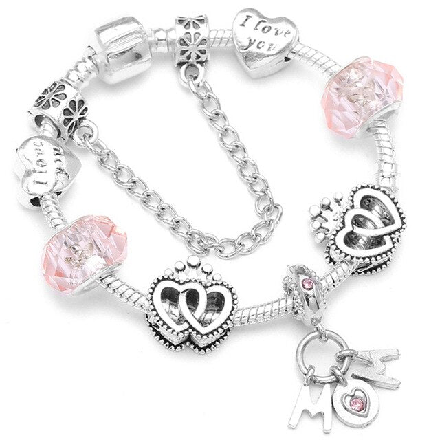 Kids Crystal Heart Beads Bracelets - Shopeasywear