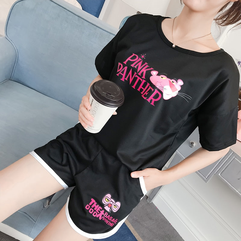 Summer Short Cartoon Women's Pajamas