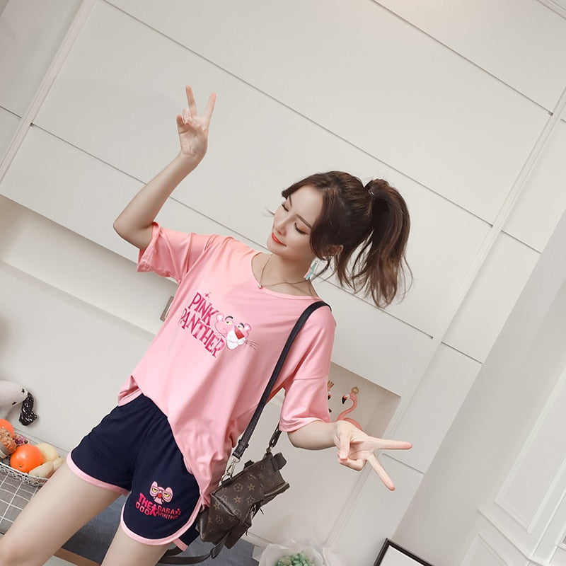 Summer Short Cartoon Women's Pajamas