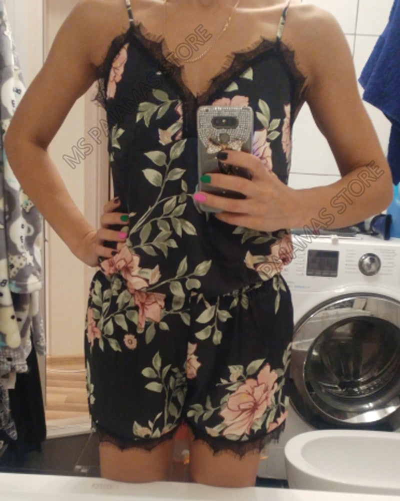 Spaghetti Strap Women Pajama Set