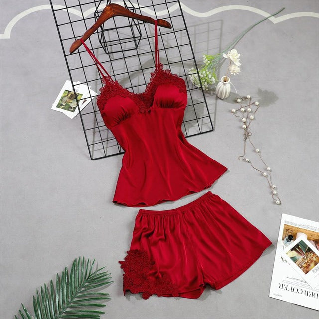 5 Pieces Silk Home Women Pajamas