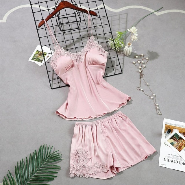 5 Pieces Silk Home Women Pajamas