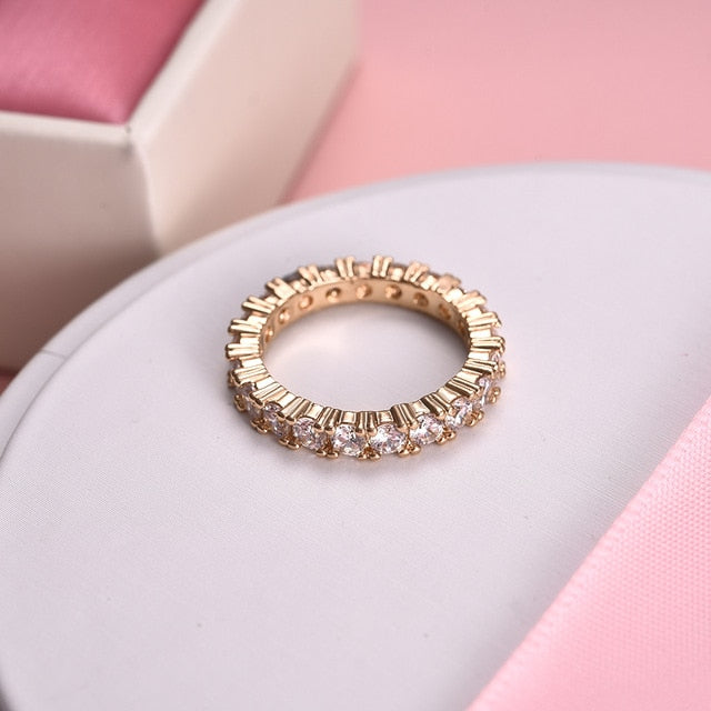 White Color Inlay Cubic Zircon Ring - Shopeasywear