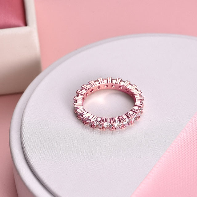 White Color Inlay Cubic Zircon Ring - Shopeasywear