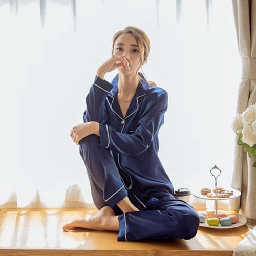 Women's Silk Satin Pajamas Set