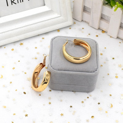 Geometric Round Big Hoop Earrings - Shopeasywear