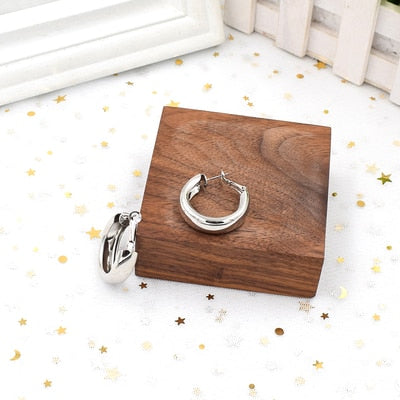 Geometric Round Big Hoop Earrings - Shopeasywear