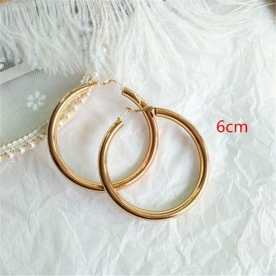 Geometric Round Big Hoop Earrings - Shopeasywear