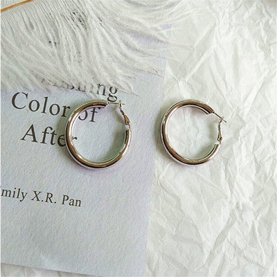 Geometric Round Big Hoop Earrings - Shopeasywear