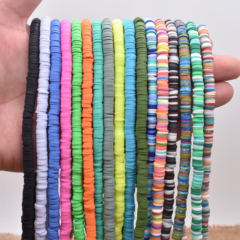 6mm Flat Round Polymer Clay Beads For Jewelry Making