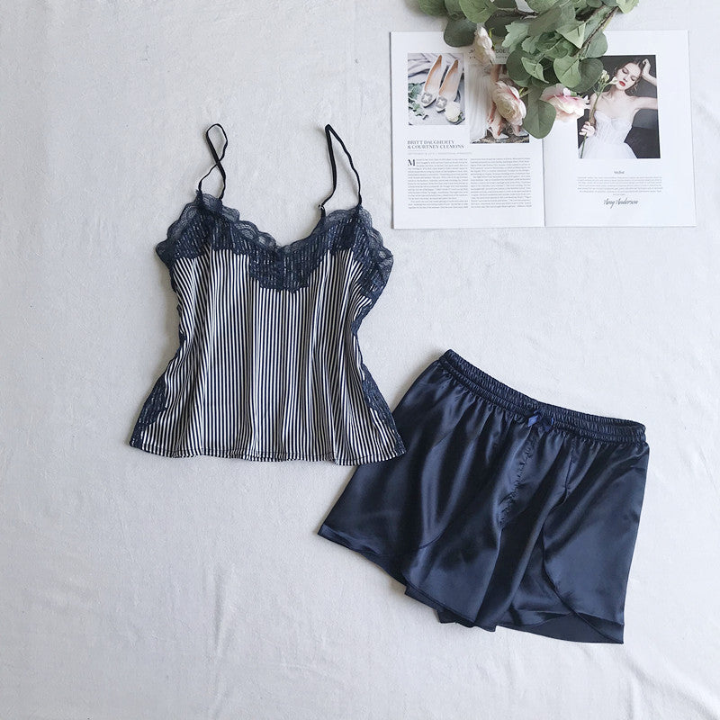 Summer New Patchwork Woman Pajama Set