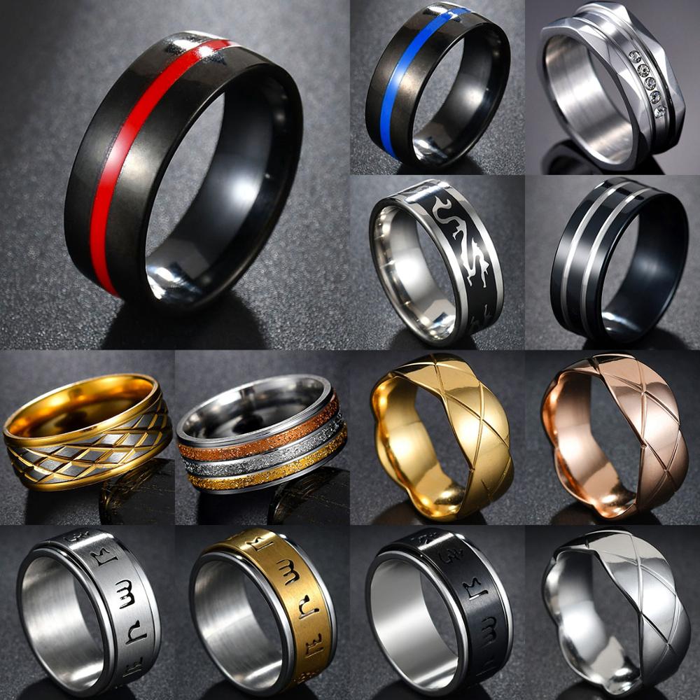 Stainless Steel Thin Blue Line Ring - Shopeasywear